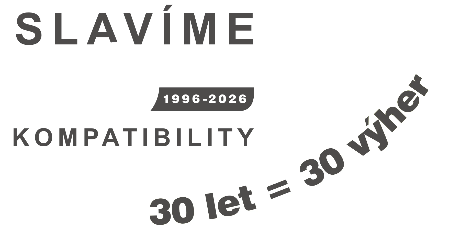 Slavíme 30 let kompatibility, 1996–2026. 30 let = 30 výher